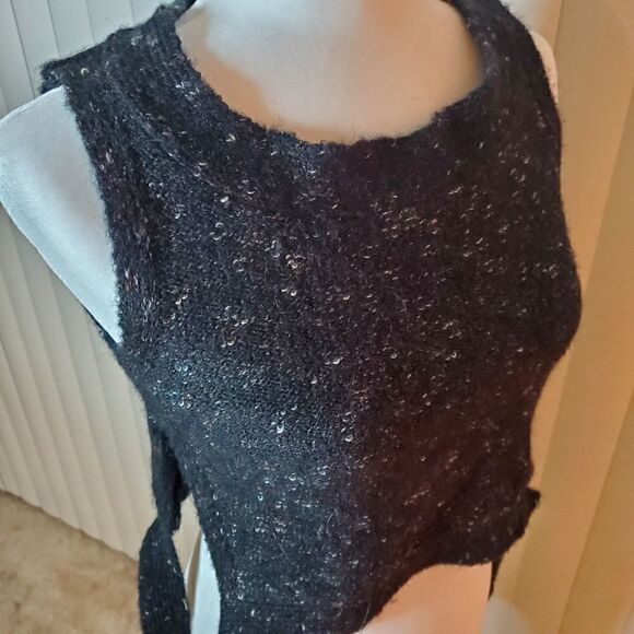 Max Studio black side tie crop sweater xs - Picture 6 of 12